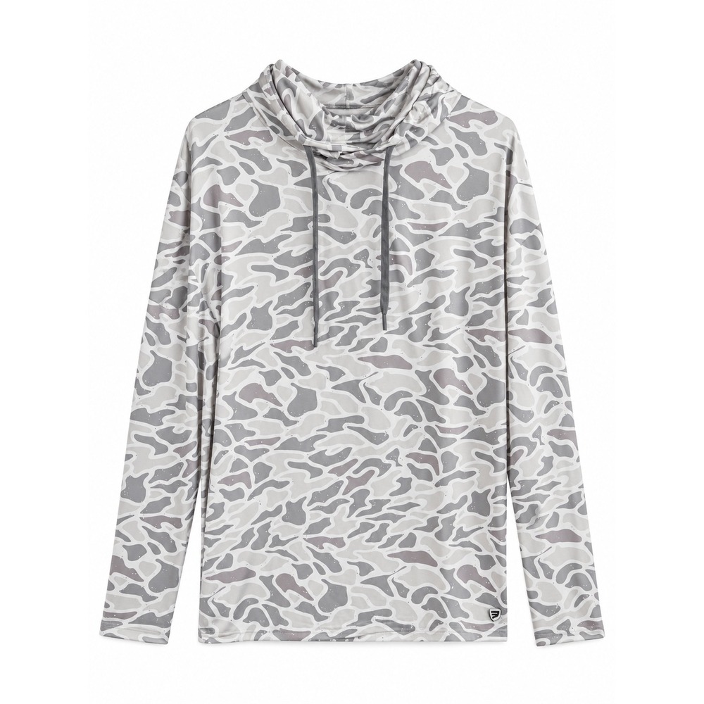 Burlebo 2XL Gray Camo Performance Hoodie Lightweight Hunting Outdoor Pullover